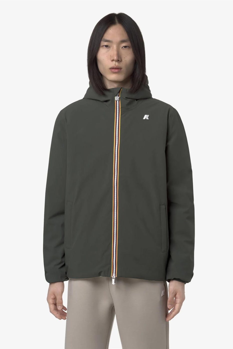 K-Way - Kaki-Beige Jack St Warm Double jas