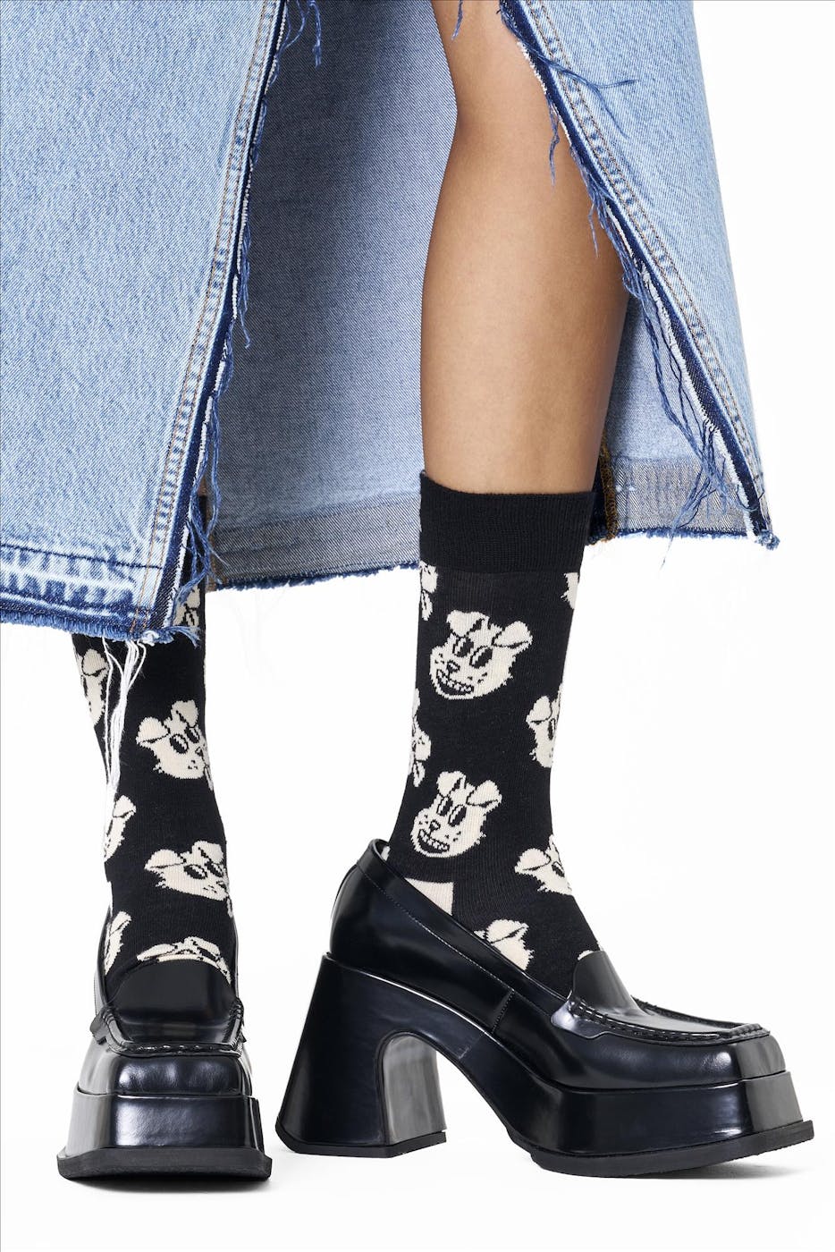 Happy Socks - Zwarte Doggo Sokken, maat: 36-40