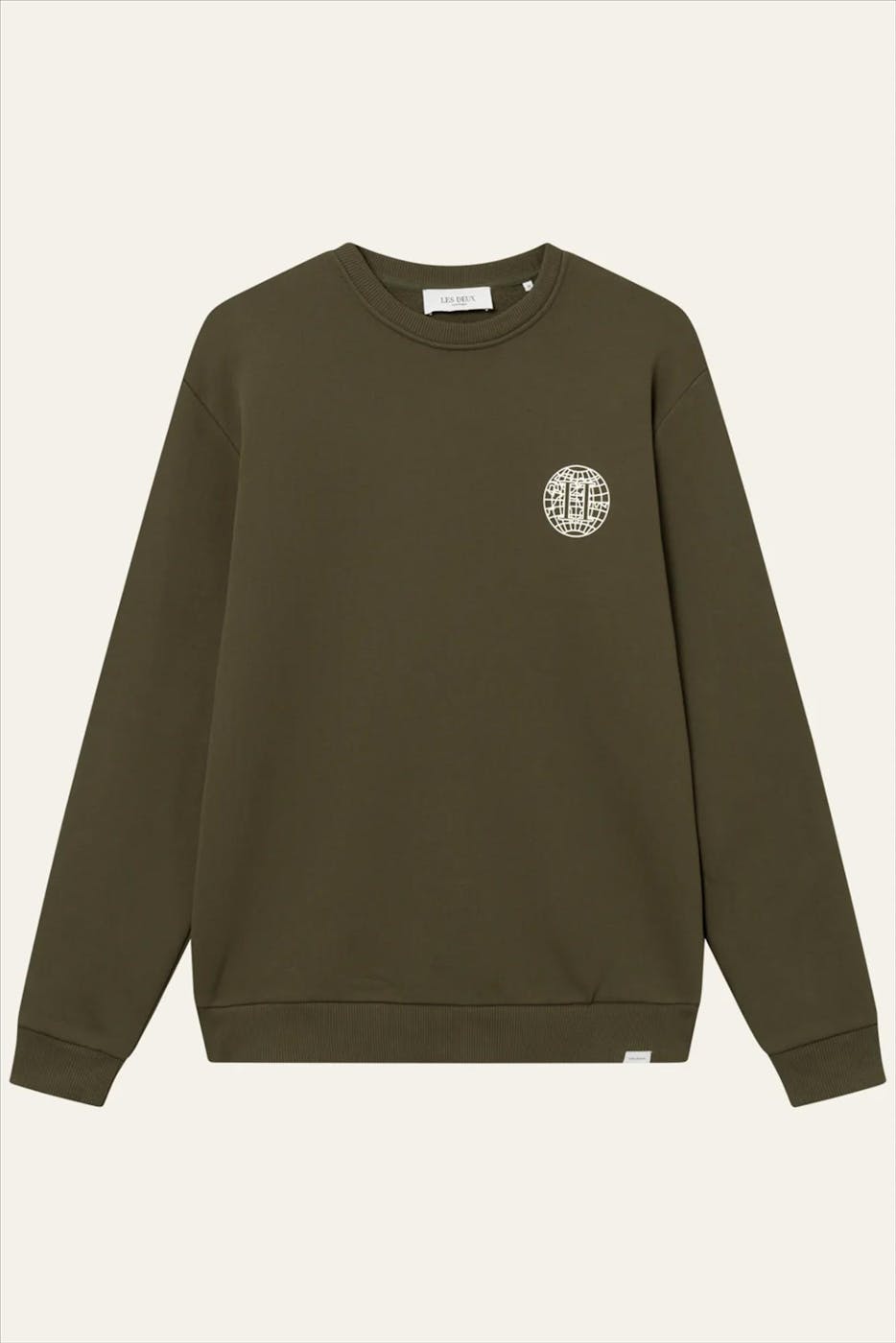 LES DEUX  - Olijfgroene Globe sweater