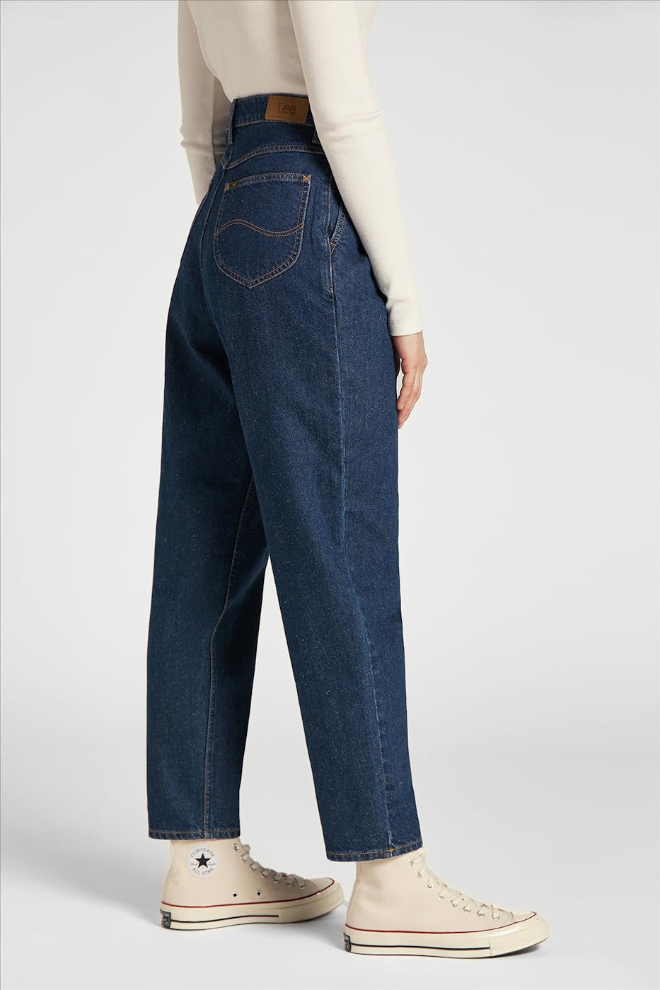 Lee - Donkerblauwe Pleated Stella Taper jeans