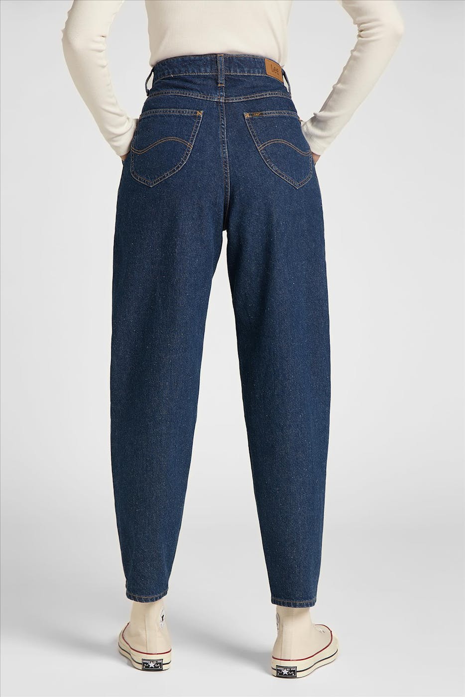 Lee - Donkerblauwe Pleated Stella Taper jeans