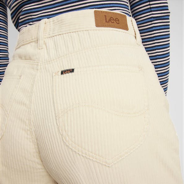 Lee - Ecru Wide Leg Long wide ribfluwelen 5-pocket