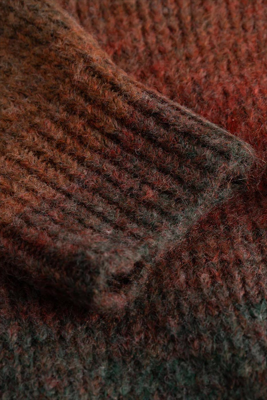 LES DEUX  - Donkeroranje-Groene Brad Gradient trui