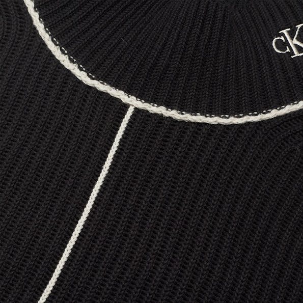 Calvin Klein Jeans - Zwarte Crop Lijn trui
