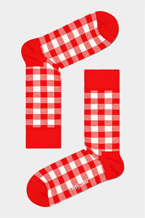 Happy Socks - Rode Mini Check Sokken, maat: 36-40