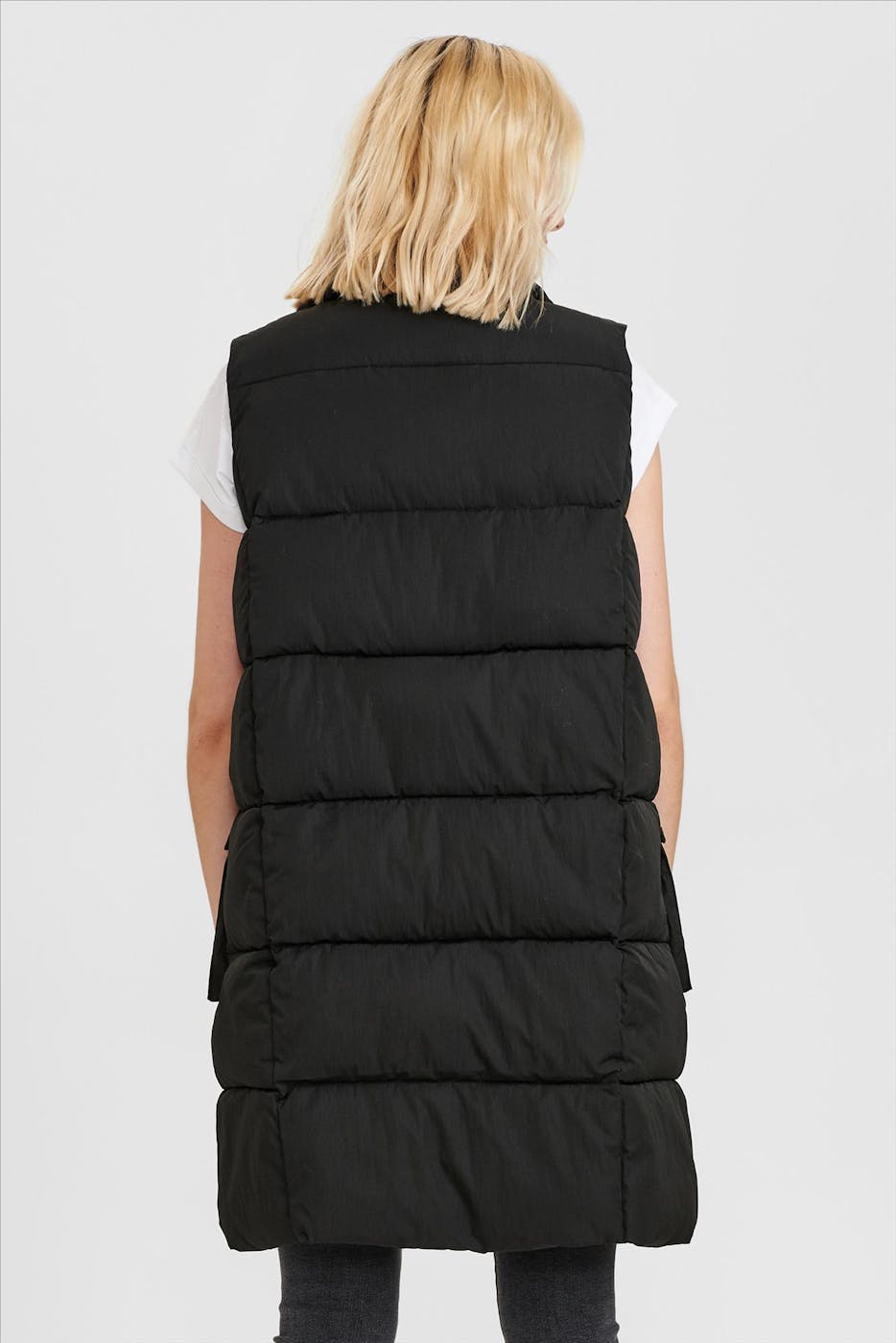 Nümph - Zwarte Nuconnery lange matelassé bodywarmer