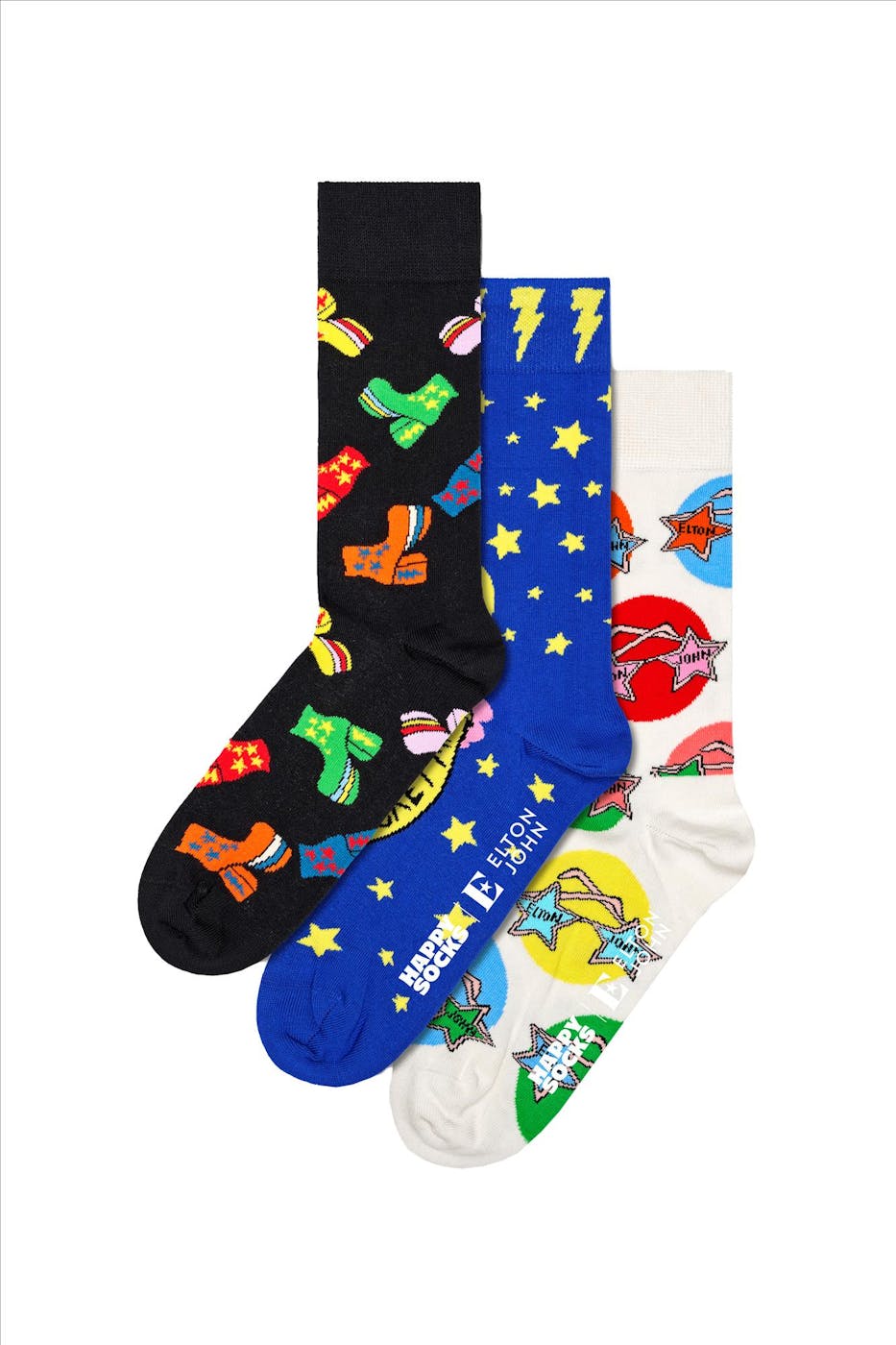 Happy Socks - Multicolour Raket 3-pack sokken, maat: 41-46