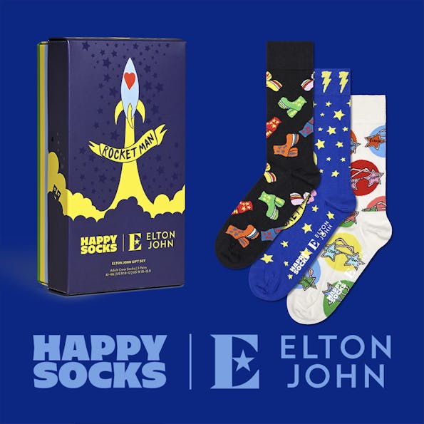 Happy Socks - Multicolour Raket 3-pack sokken, maat: 41-46