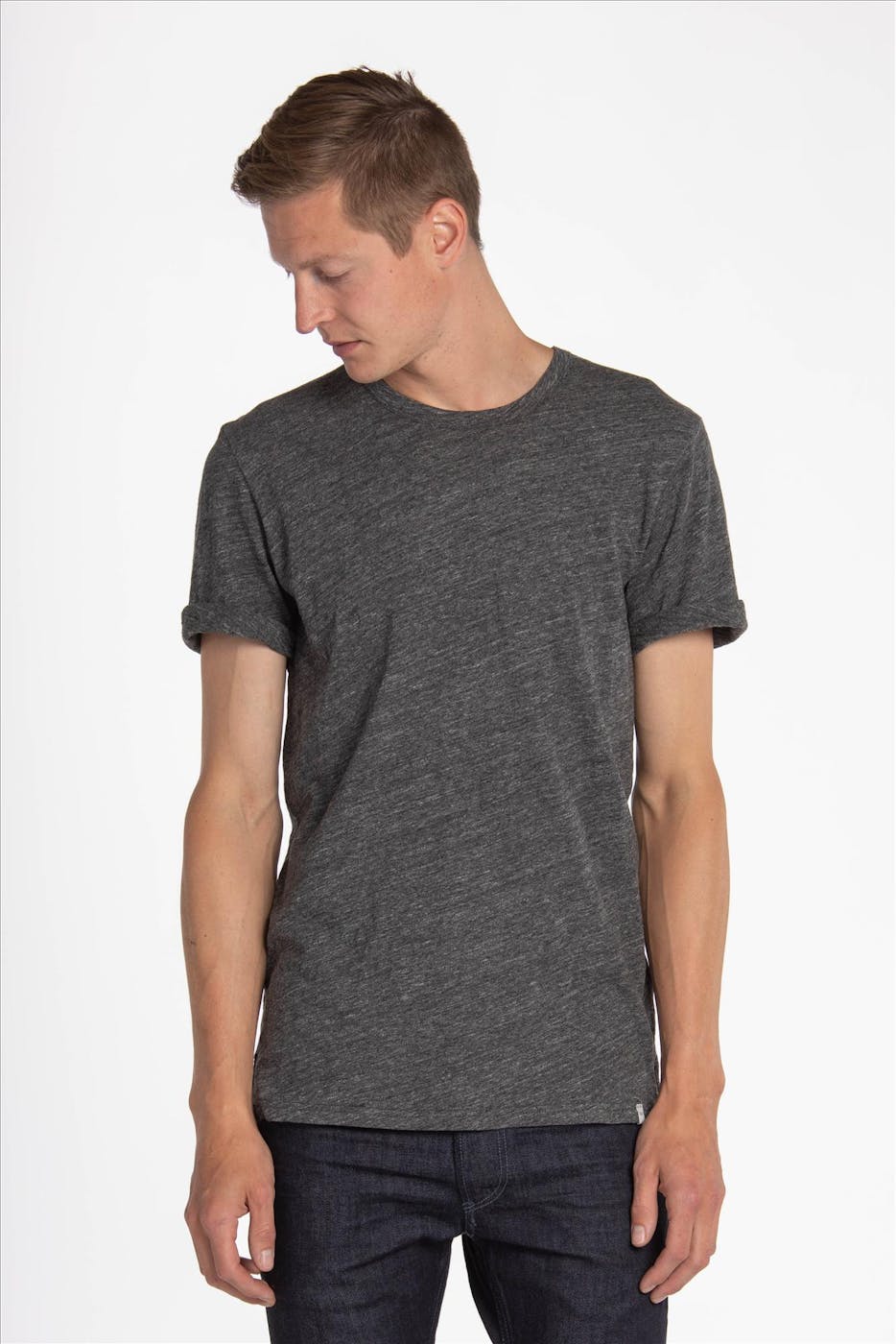 Minimum - Donkergrijze mêlé Delta T-shirt