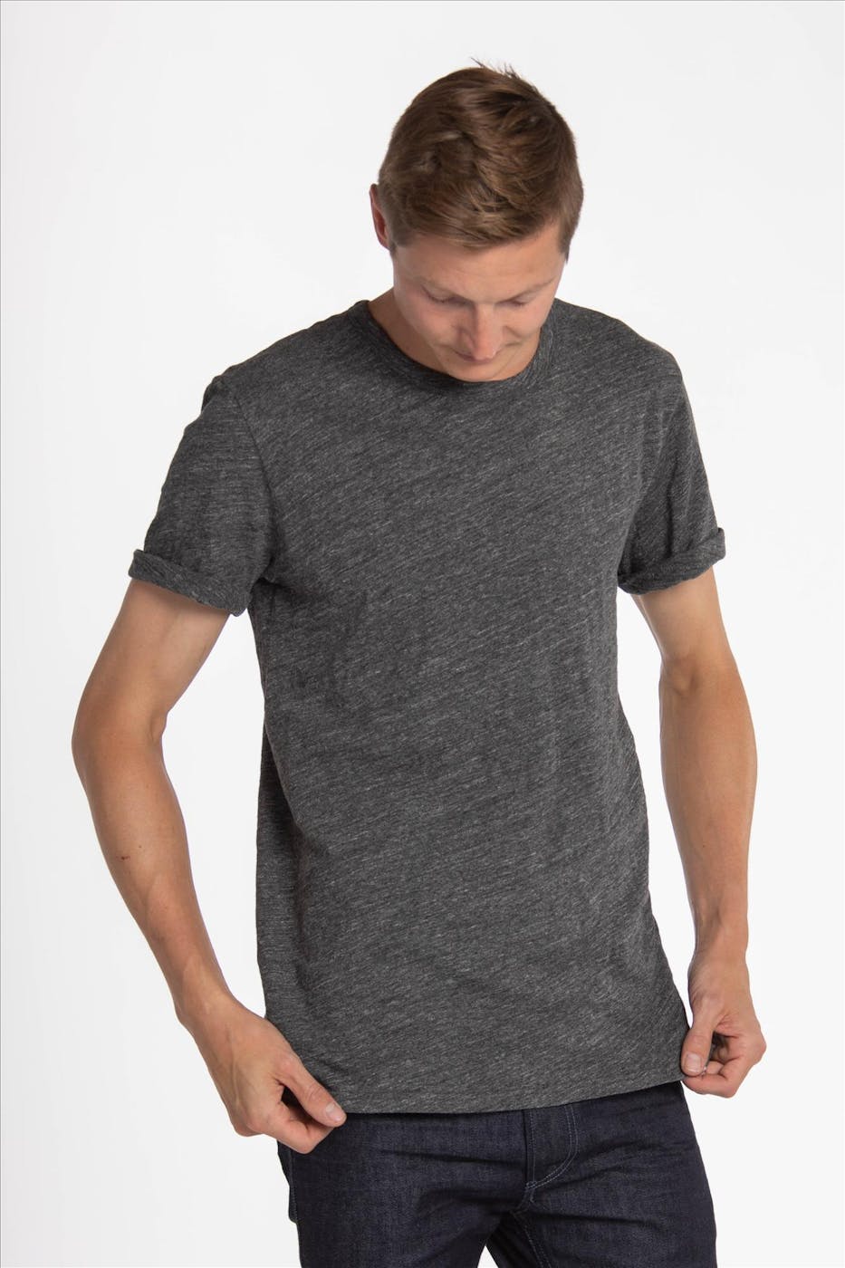 Minimum - Donkergrijze mêlé Delta T-shirt