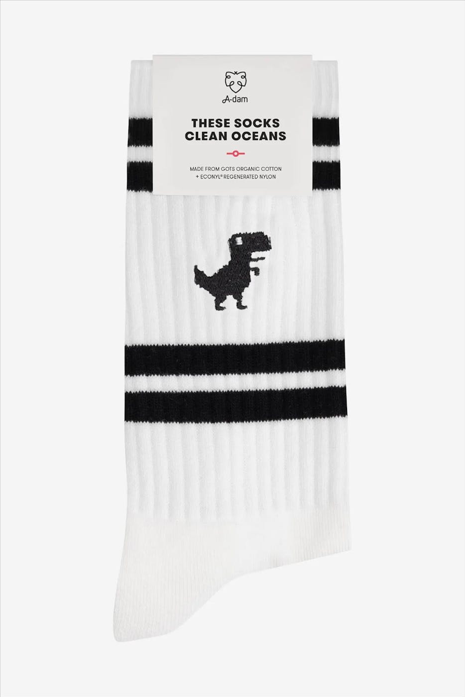 A'dam - Witte Reno Dino sokken, maat: 41-46