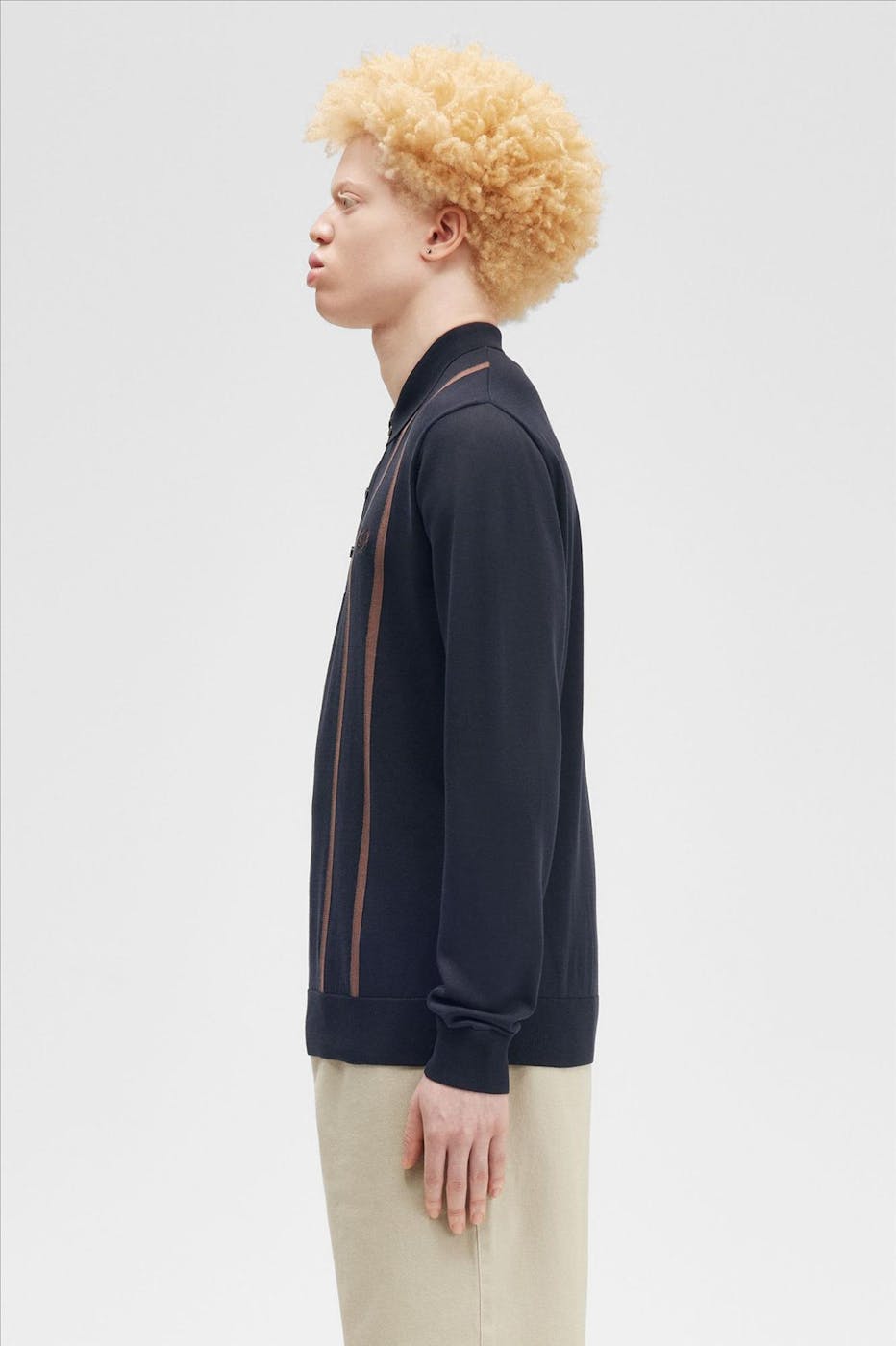 Fred Perry - Donkerblauwe Vertical Stripe polotrui