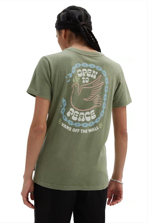 Vans  - Groene Open To Peace T-shirt