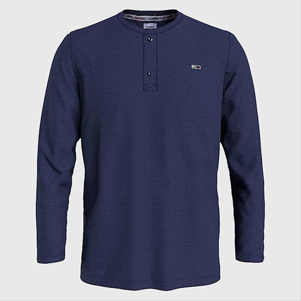 Tommy Jeans - DonkerblauweTJM Waffle Henley Snit T-shirt