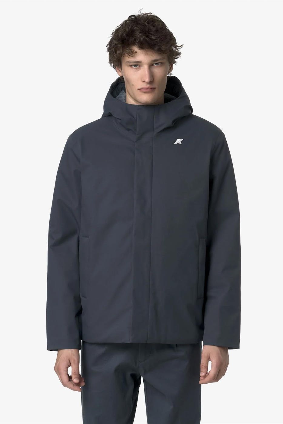 K-Way - Grijsblauwe Jacko Twill Marmotta jas