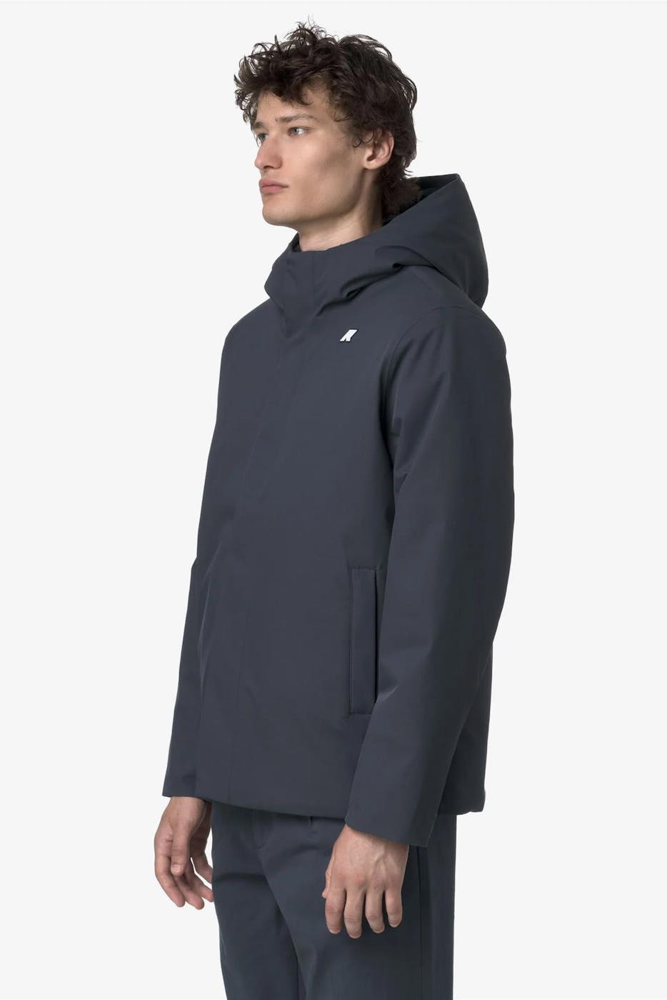 K-Way - Grijsblauwe Jacko Twill Marmotta jas