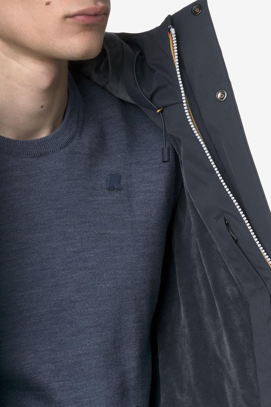 K-Way - Grijsblauwe Jacko Twill Marmotta jas