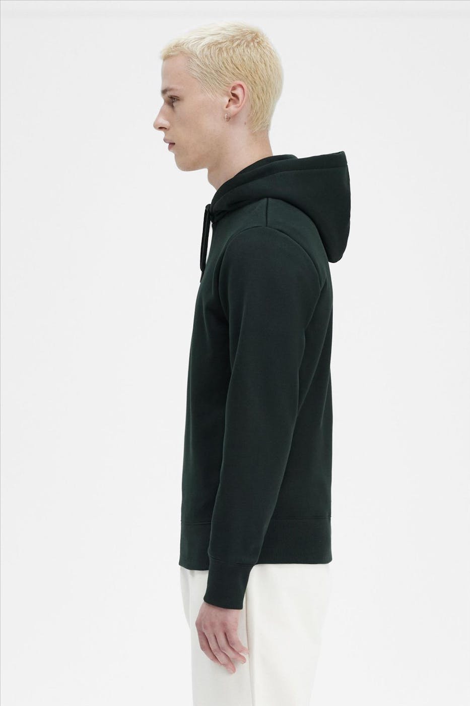 Fred Perry - Donkergroene Embroidered hoodie