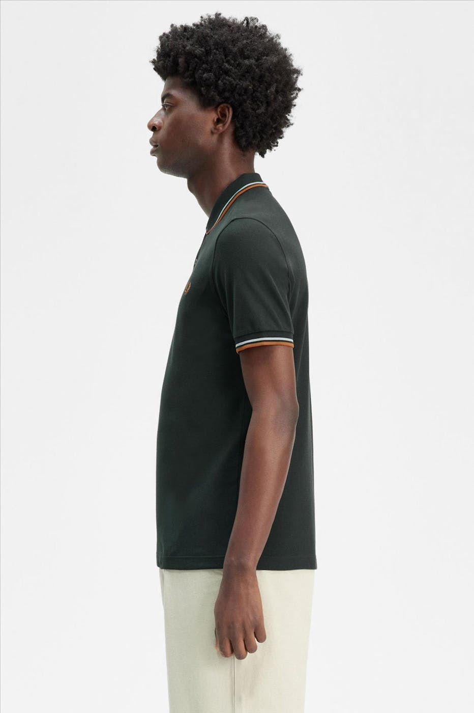 Fred Perry - Donkergroene Twin Tipped polo