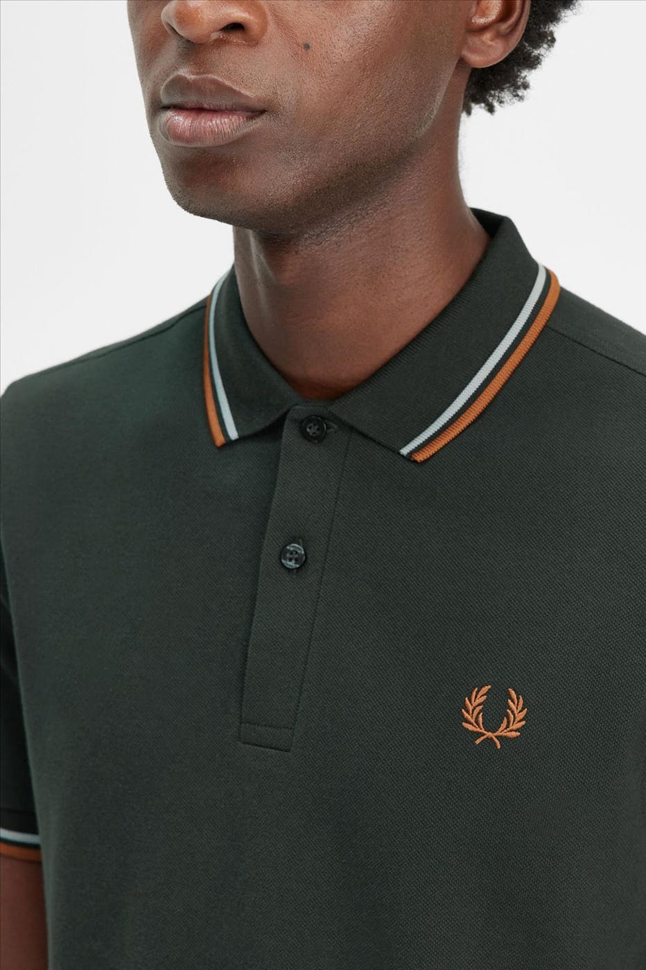 Fred Perry - Donkergroene Twin Tipped polo