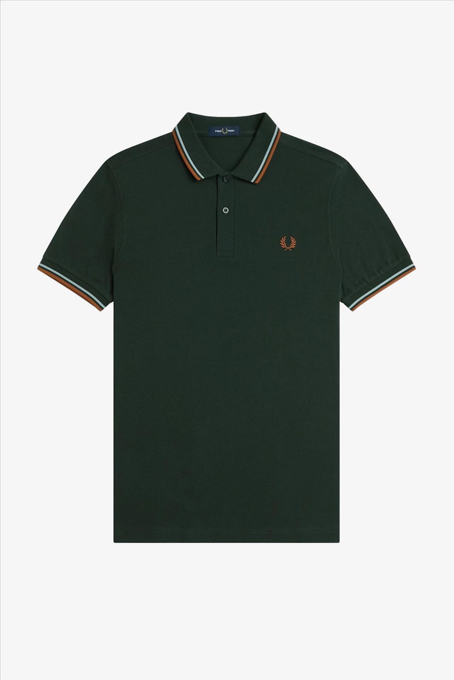 Fred Perry - Donkergroene Twin Tipped polo