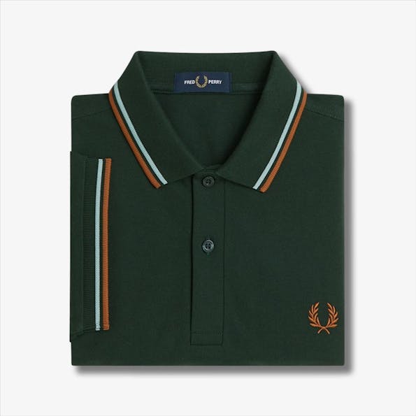Fred Perry - Donkergroene Twin Tipped polo