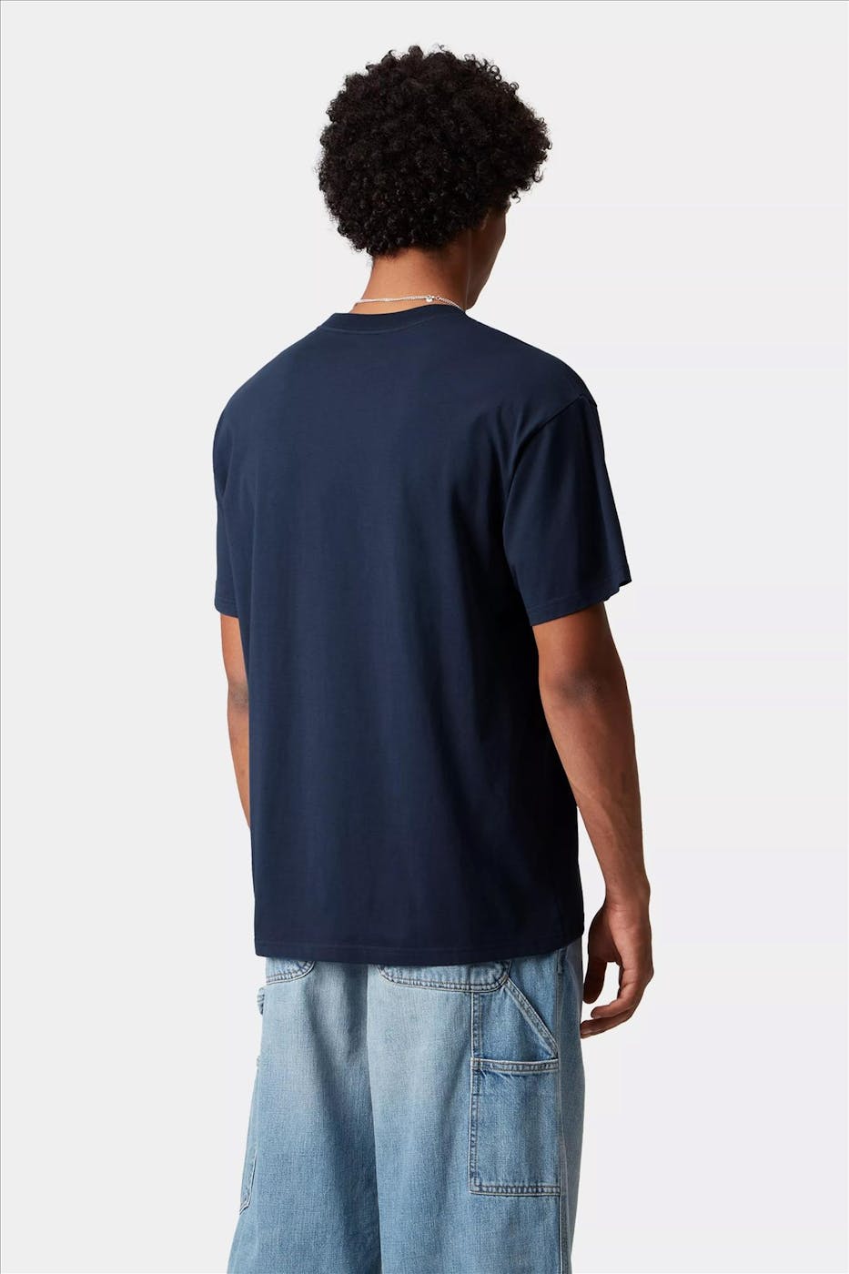 Carhartt WIP - Donkerblauwe Script Embroidery T-shirt