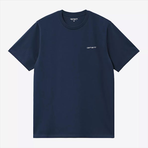 Carhartt WIP - Donkerblauwe Script Embroidery T-shirt
