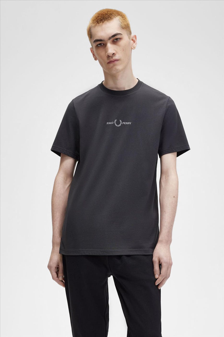 Fred Perry - Donkergrijze Embroidered T-shirt