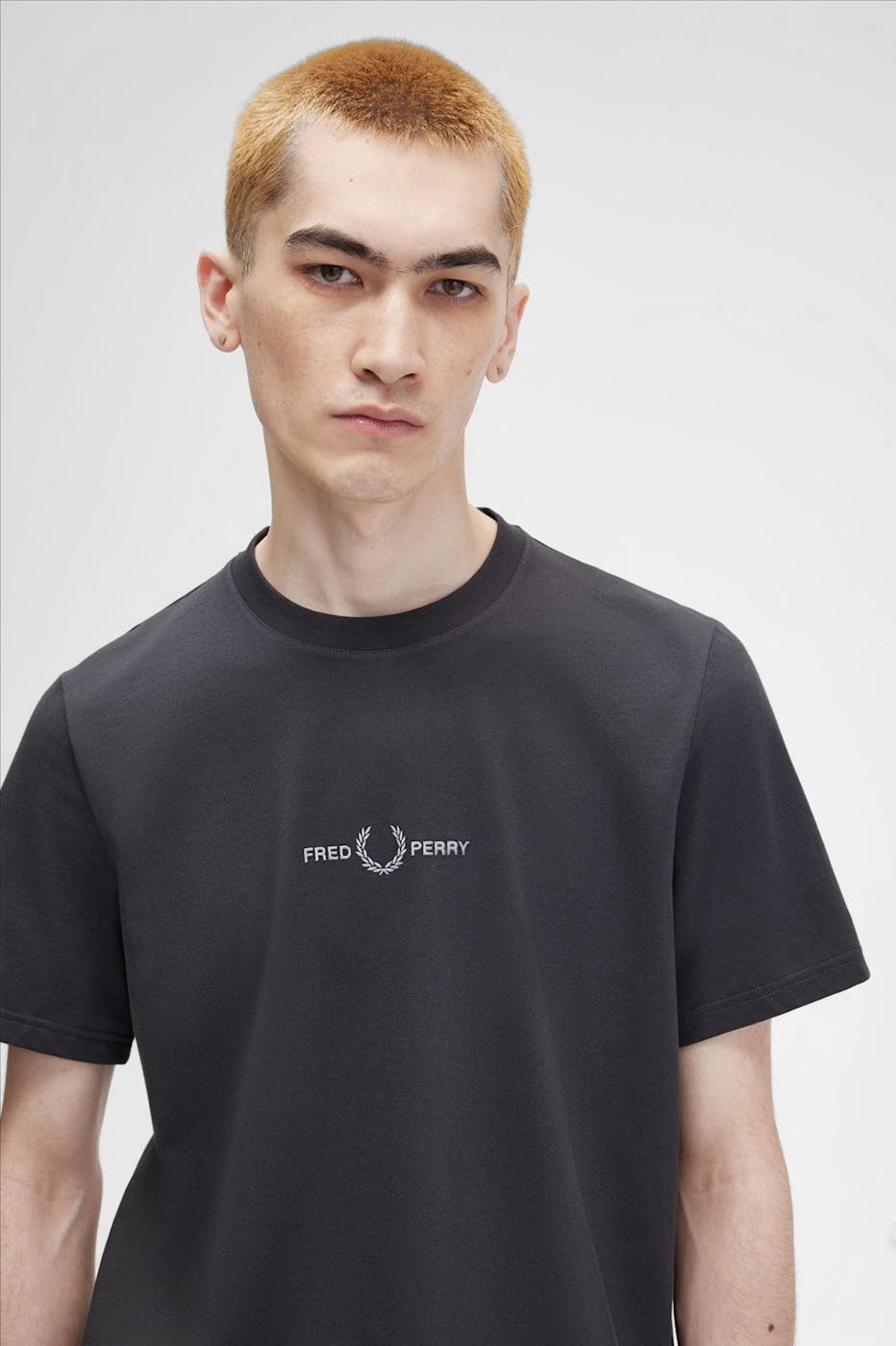 Fred Perry - Donkergrijze Embroidered T-shirt