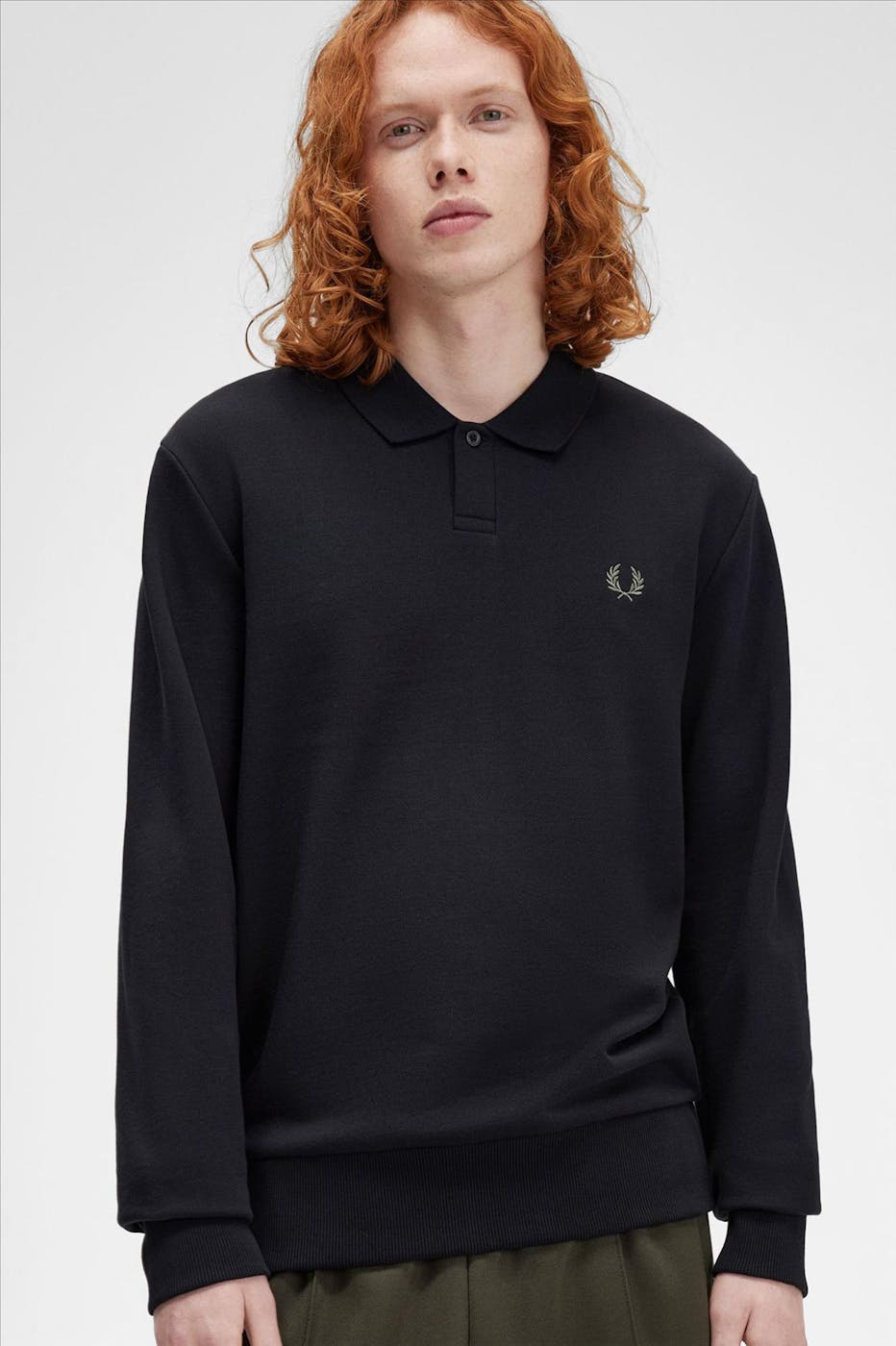 Fred Perry - Zwarte Collared sweater