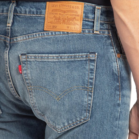 Levi's - Beigeblauwe 512 slim tapered jeans