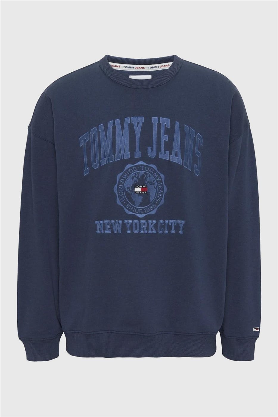 Tommy Jeans - Donkerblauwe Reverse Slub Crew Sweater