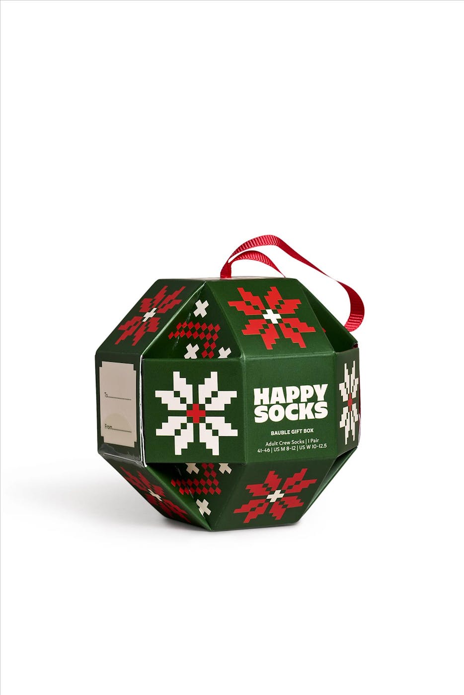 Happy Socks - Donkergroene Snowflake gift set sokken, maat: 41-46