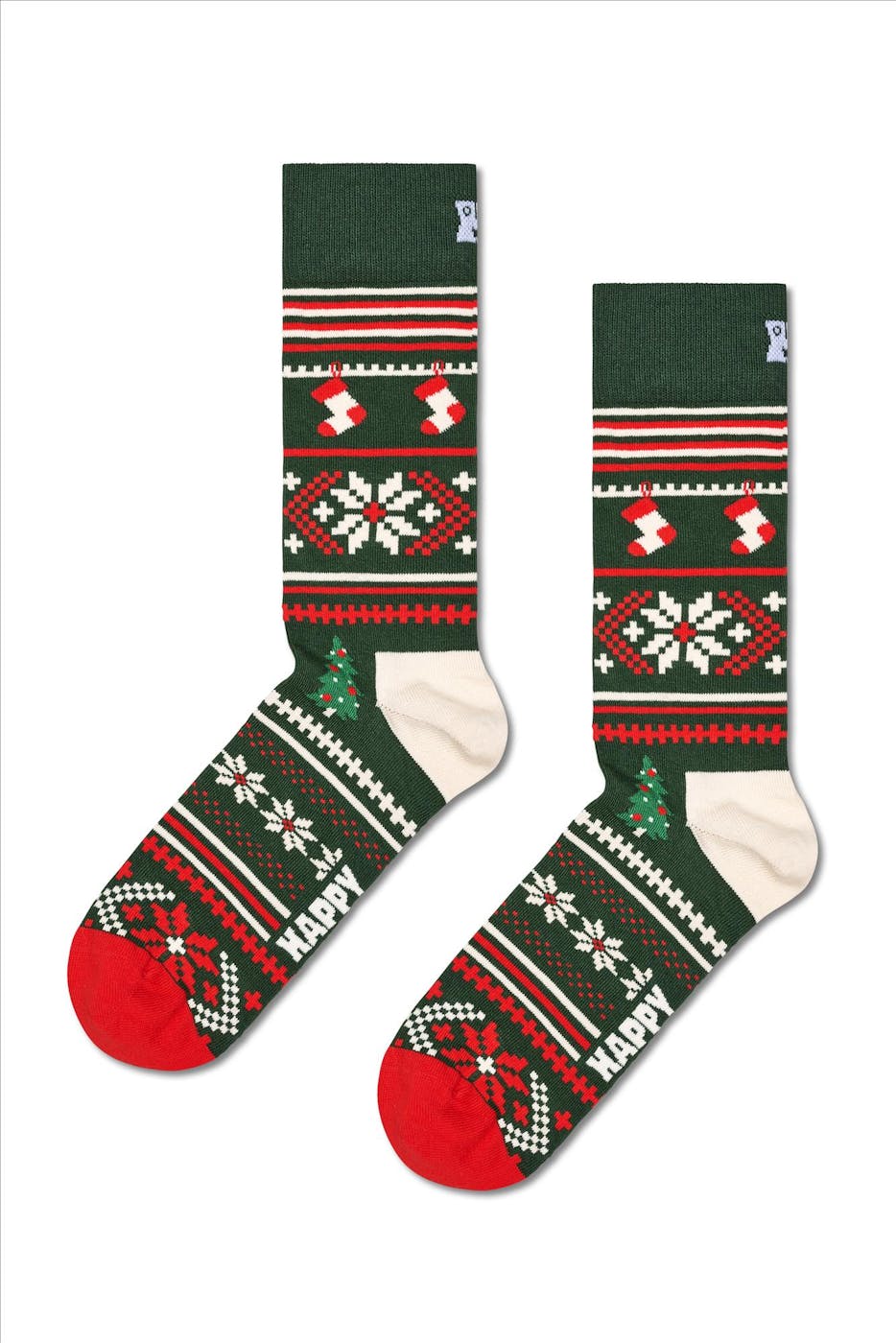 Happy Socks - Donkergroene Snowflake gift set sokken, maat: 41-46