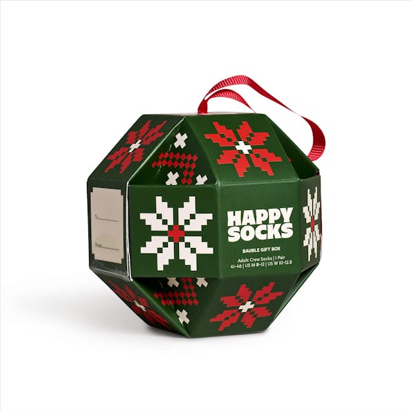 Happy Socks - Donkergroene Snowflake gift set sokken, maat: 41-46