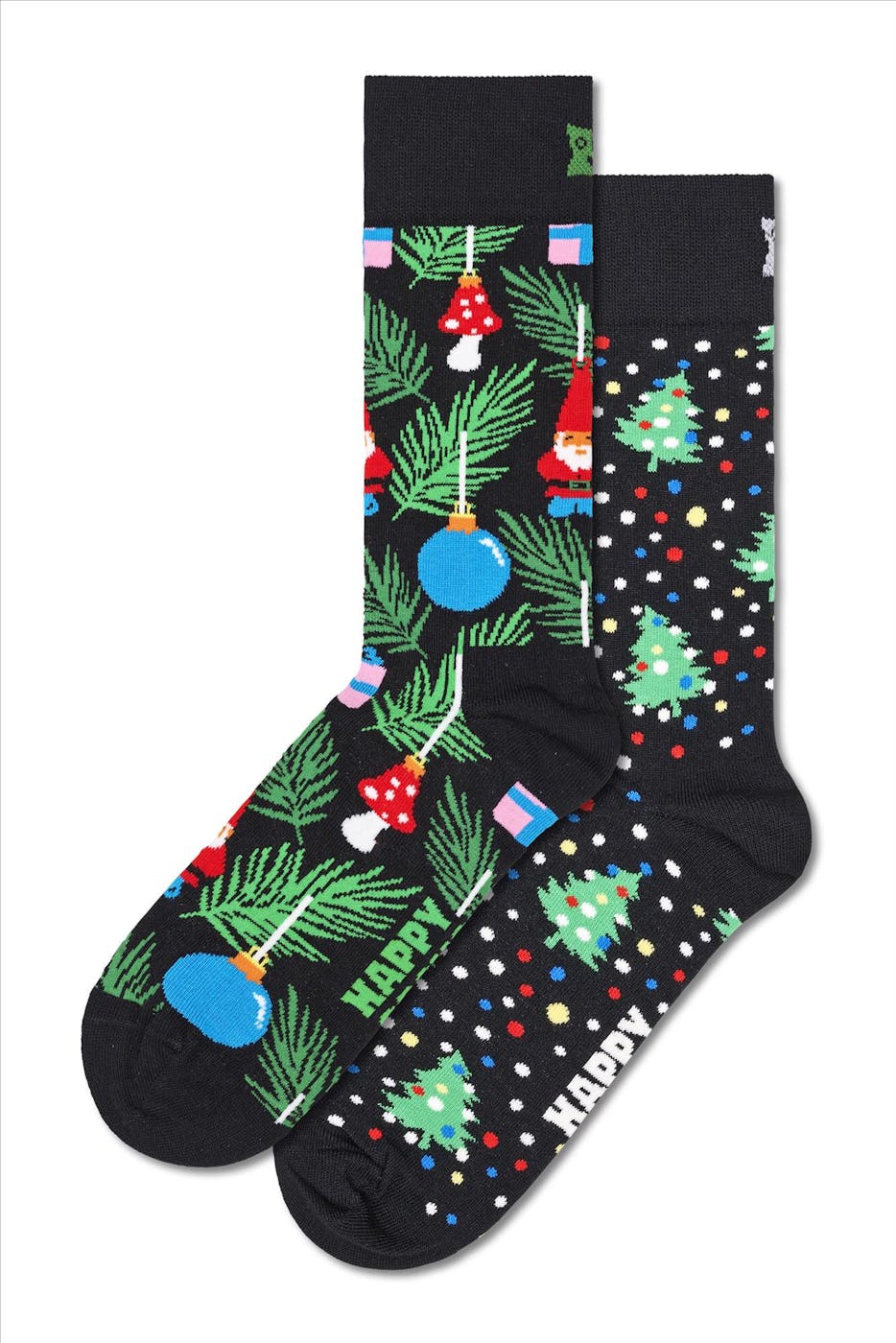 Happy Socks - Zwarte Holiday Tree 2-pck gift set sokken, maat: 36-40
