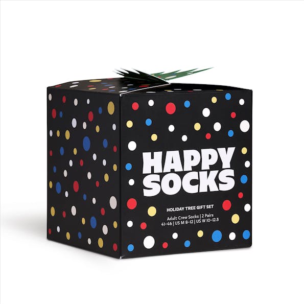 Happy Socks - Zwarte Holiday Tree 2-pck gift set sokken, maat: 36-40