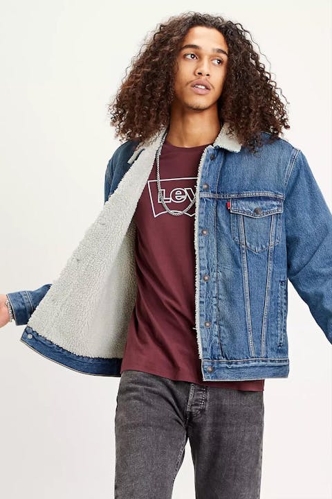 Levi's - Blauwe jeans Trucker sherpa jacket
