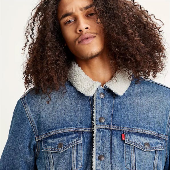 Levi's - Blauwe jeans Trucker sherpa jacket