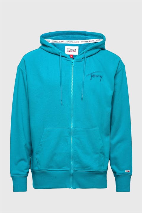 Tommy Jeans - Blauwe Signature Zip sweater