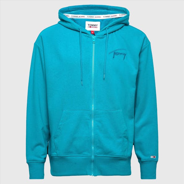 Tommy Jeans - Blauwe Signature Zip sweater