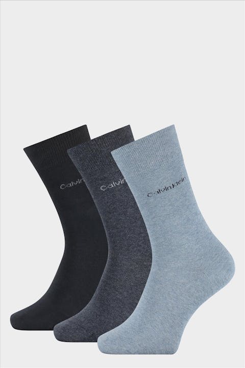 Calvin Klein - Blauwe 3-pack Sock sokken, maat: 43-46