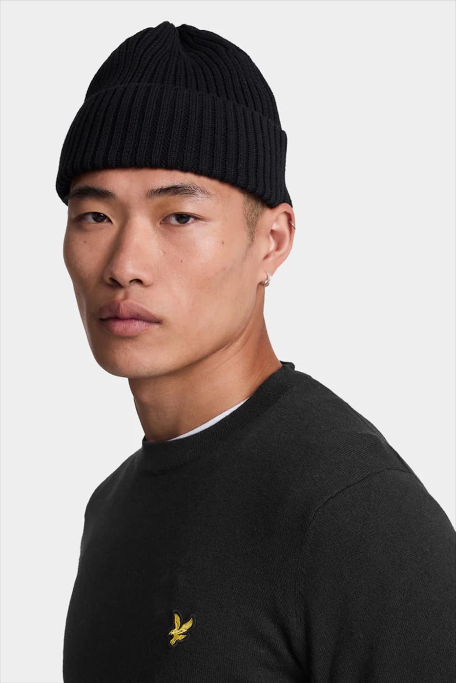 Lyle & Scott - Zwarte Merino trui