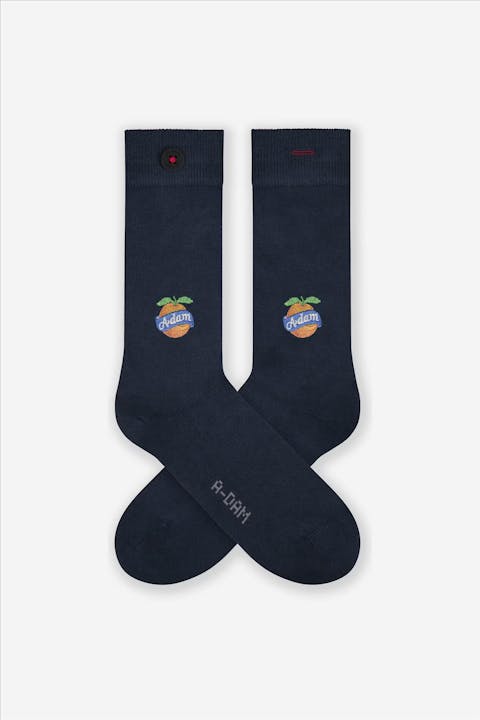 A'dam - Donkerblauwe Orange sokken, maat: 41-46