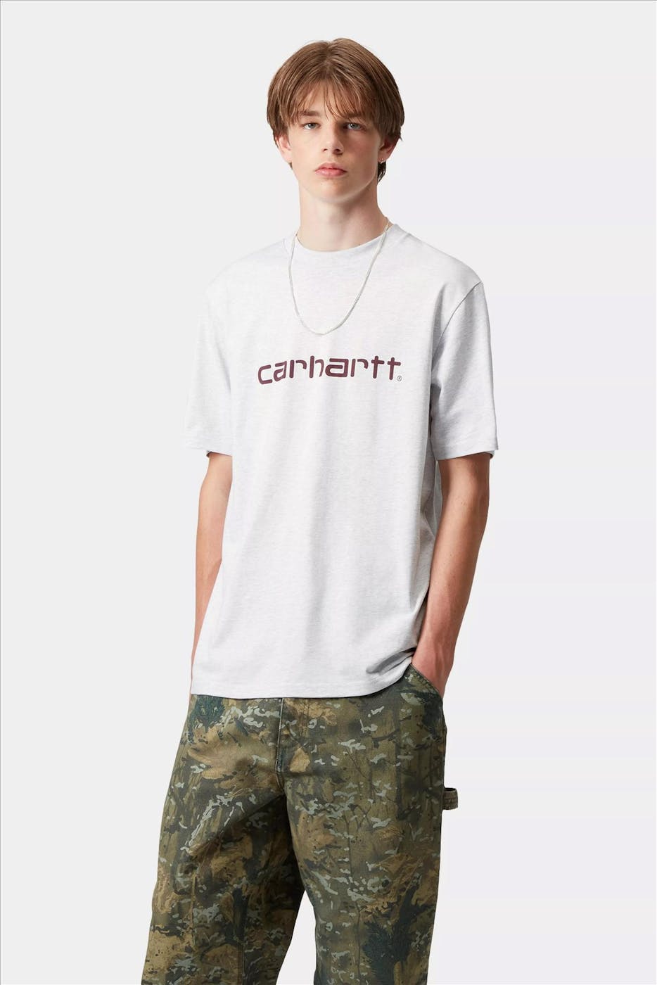 Carhartt WIP - Lichtgrijze Script T-shirt