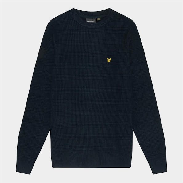 Lyle & Scott - Donkerblauwe Waffle Knit trui