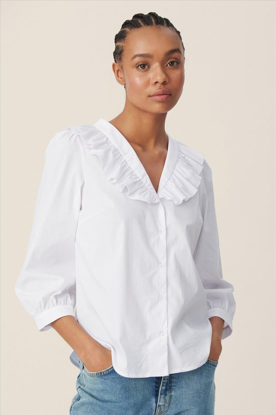 MOSS COPENHAGEN - Witte Brisa Ava 3/4 blouse