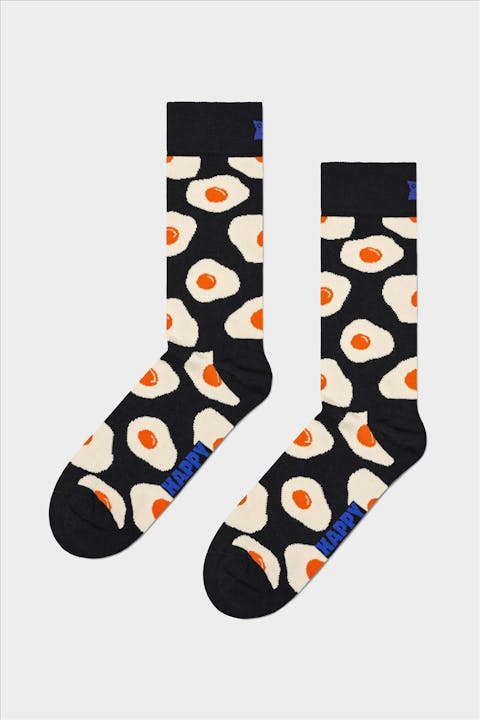 Happy Socks - Zwarte Egg sokken, maat: 41-46