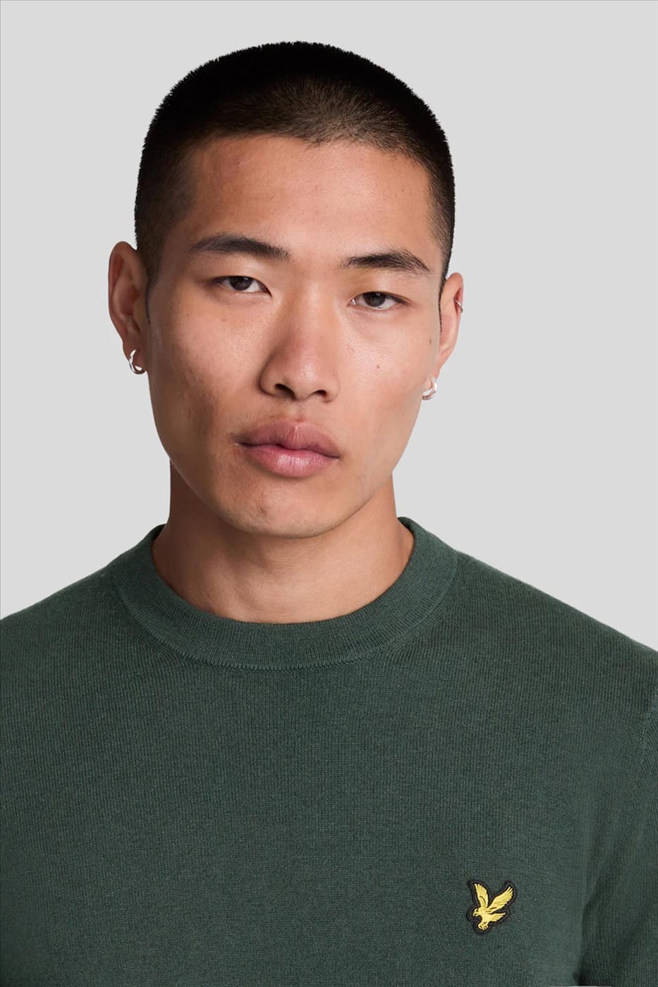 Lyle & Scott - Donkergroene Merino Wol trui